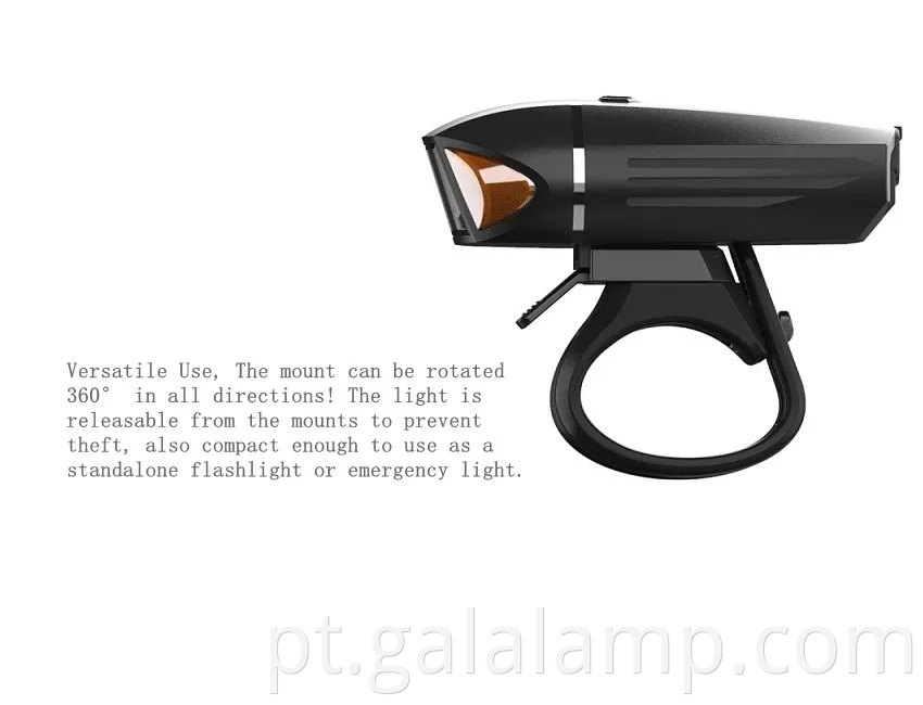 Luz de bicicleta recarregável USB ultra-brilhante com 360 lúmens